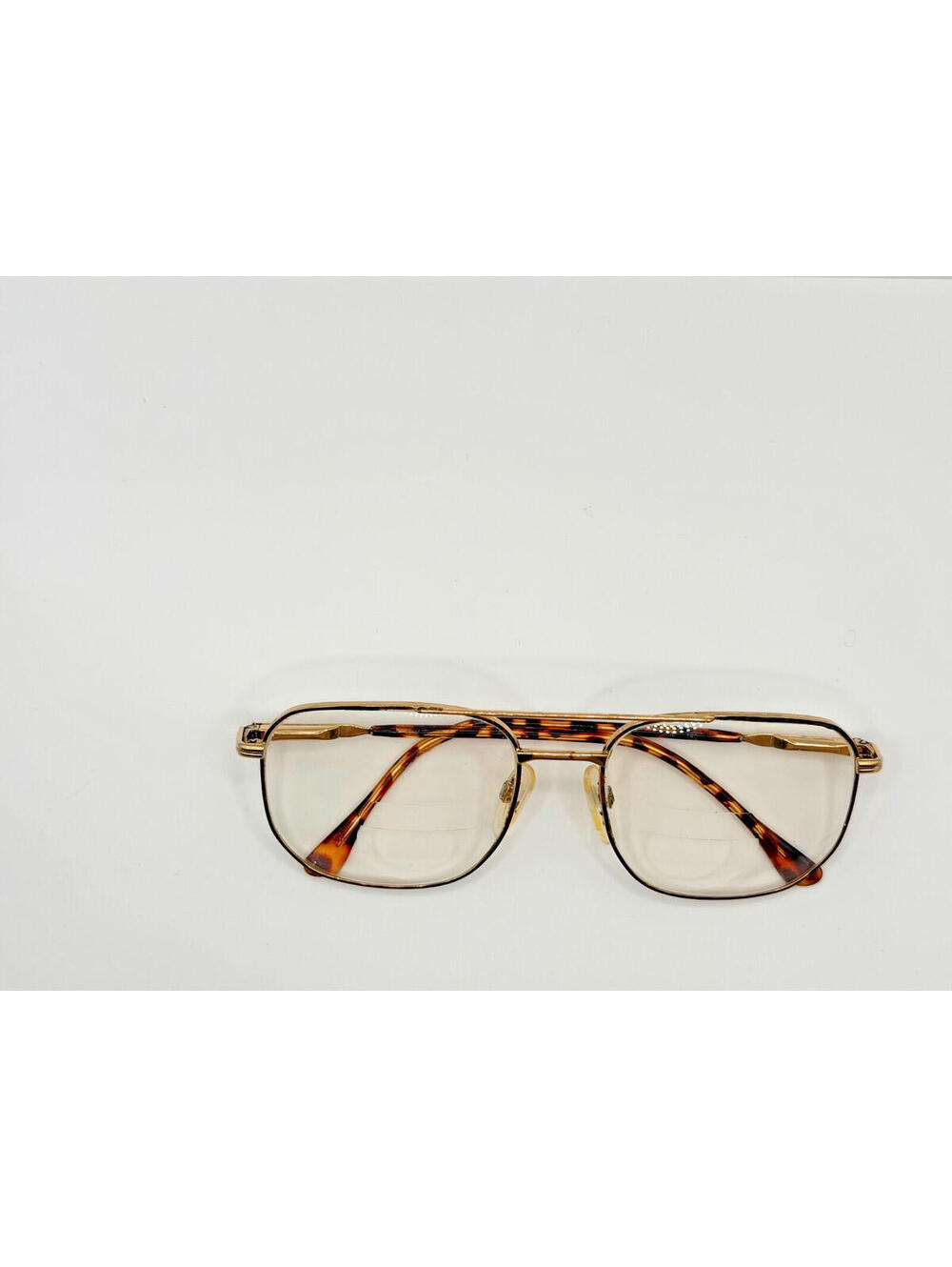 Vintage Italian Aviator Eyeglass Frames Gold ToneDouble BridgeTortoise 56-18-140